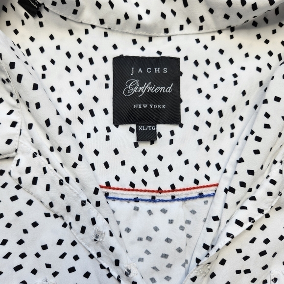 Jachs Girlfriend white Blouse with black Geo Size XL - Picture 4 of 5